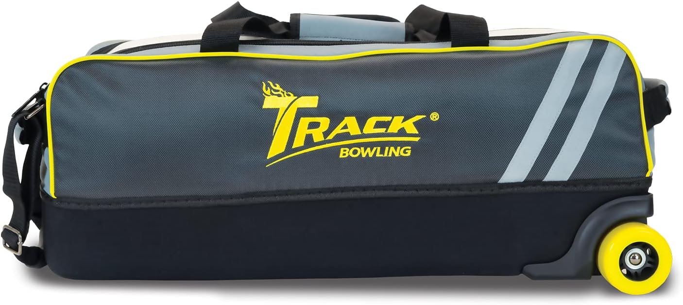 Track Select Slim Triple Tote Bowling Bag - Grey/Yellow