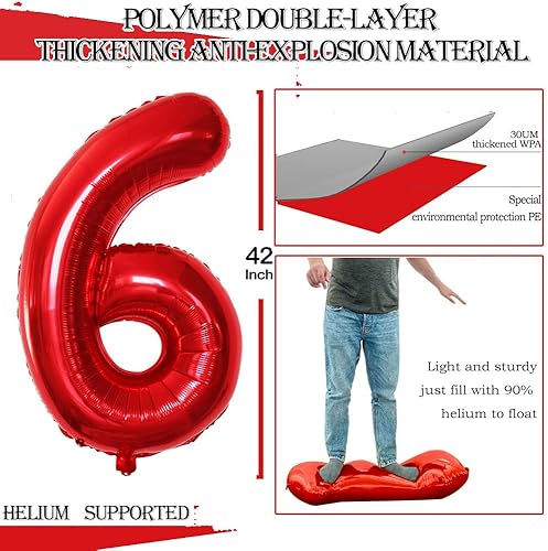 Miniatura 390 de GOER Globos con el número 40 para decoraciones de fiesta de cumpleaños número 40, globos de helio de aluminio jumbo de 42 pulgadas para 40