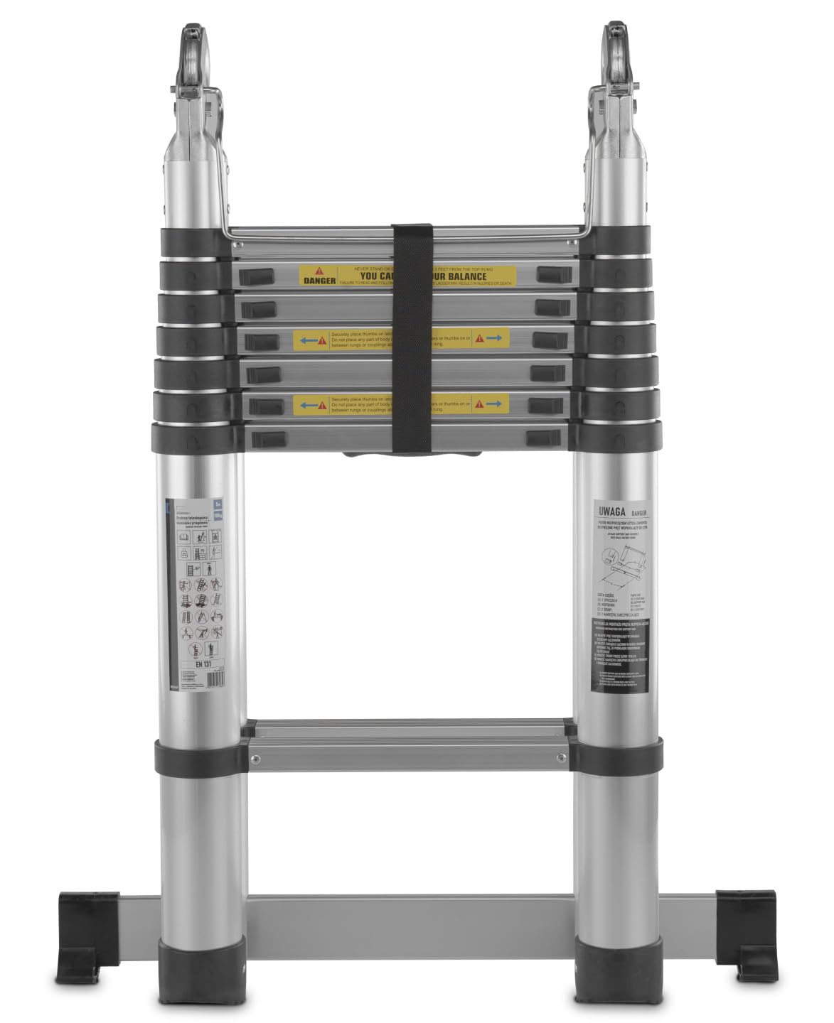 Teleskopleiter Ausziehbar mit Gelenkfunktion – 4,4m / 440cm (2x2,2m Stehleiter), Alu Kombileiter Mehrzweckleiter Klappbar, EN131 Belastbar 150kg, Rutschfest & Platzsparend, Haushalt & Baustelle
