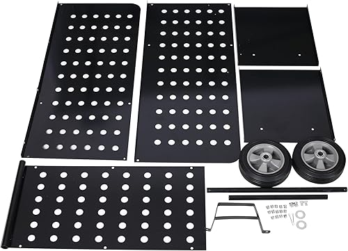 Miniatura 6 de LYPOCS Chimenea de madera tren de leña auto rodante portal pesado para exteriores auto rodante de 163 x 142 x 41 pulgadas chimenea de madera