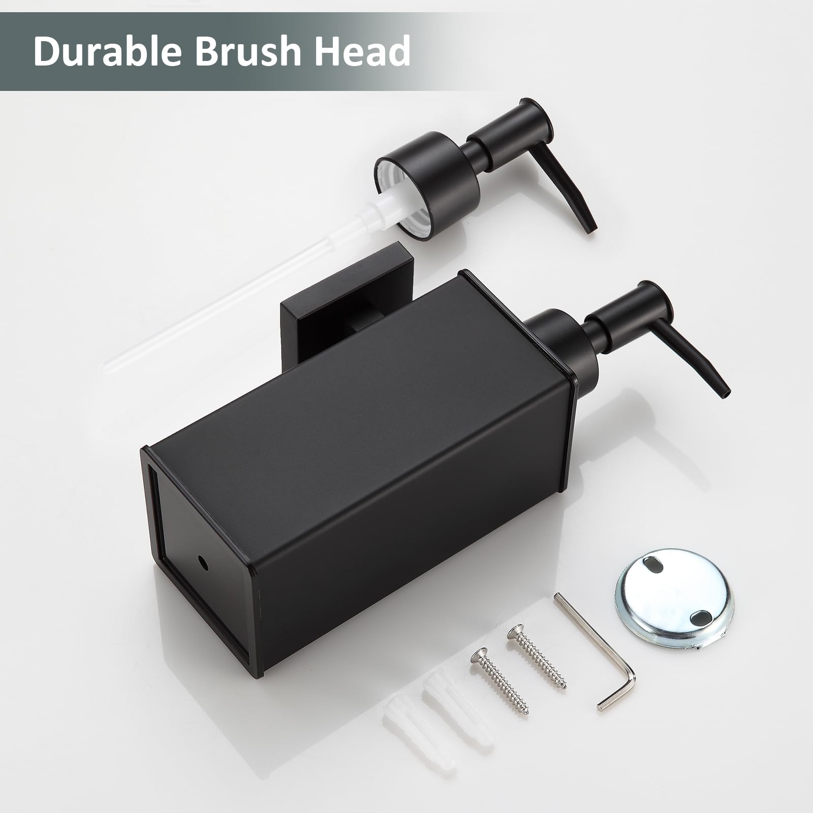DAZI Seifenspender Schwarz, Nachfüllbarer Wandseifenspender, Premium Aluminium Rostfreier Handseifenspender für Badezimmer Küche Haus Hotel Dekor 240 ML (Wand) (Packung mit 2)