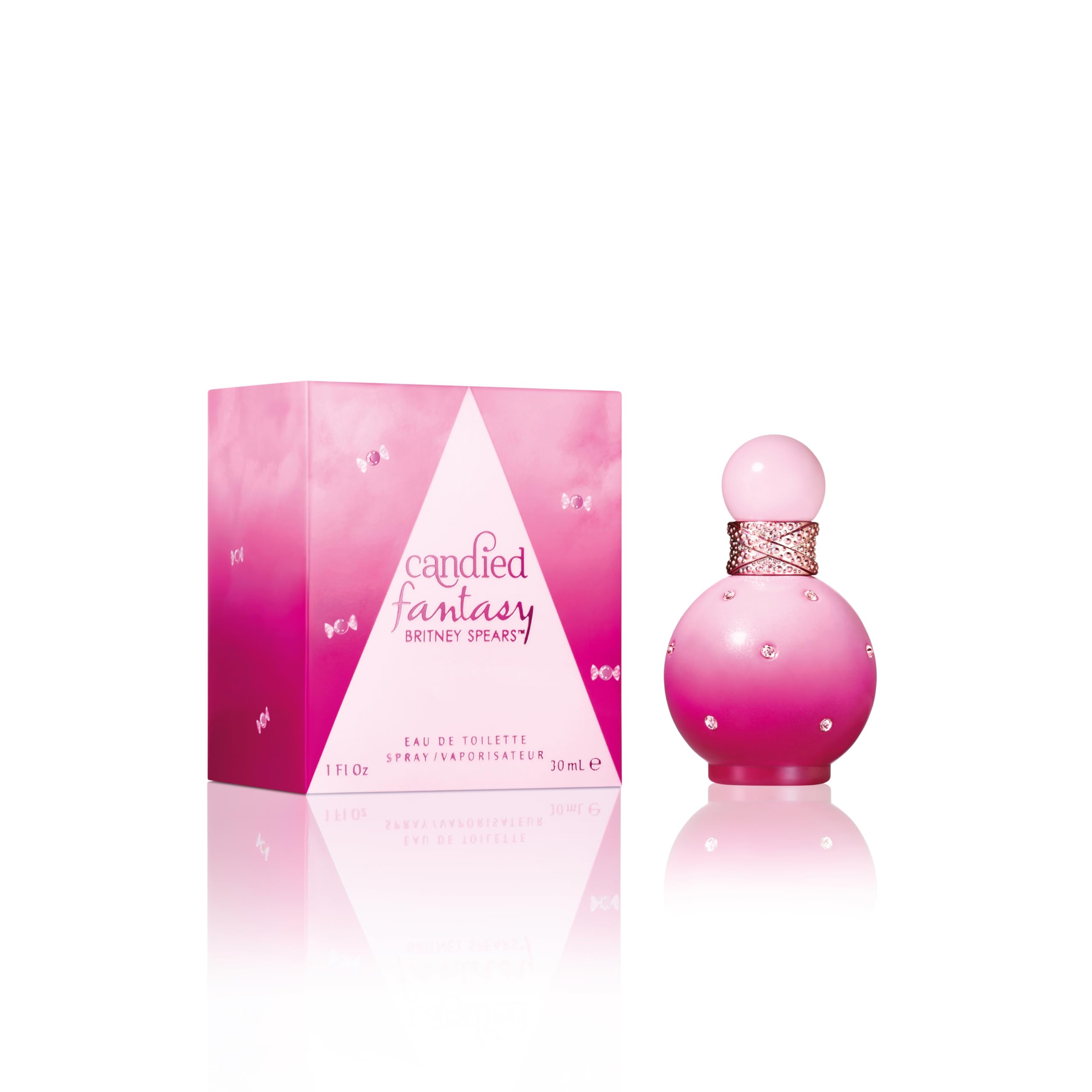 Britney Spears Candied Fantasy 30 ml, Eau de Toilette Donna | Fragranza Floreale Gourmand, Note di Bubblegum, Ibisco Rosa e Muschio, Flacone Rosa Sfumato