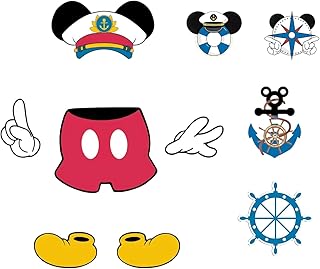 10Pcs Cruise Door Magnets, Captain Mouse Cruise Door Decorations Reusable Refrigerator Magnetic, Funny Mouse Ears Magnet for DCL Cruise& All Major Cruise (Mouse Boy)