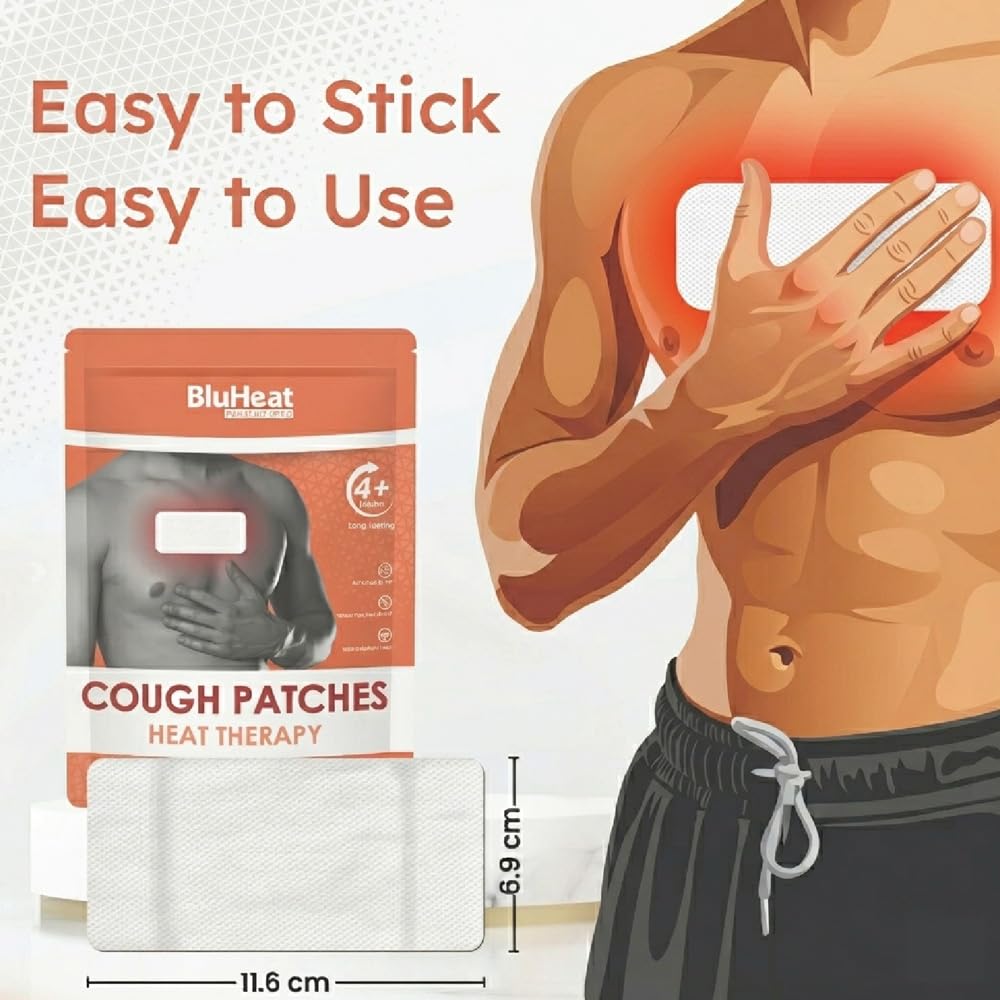 Cough Decongestion Patches 4 Large New technology Heat Therapy Patches Safe and Natural Odour-Free, Air-Activated, Long-Lasting Ideal for All Skin Types — Amazon image 5