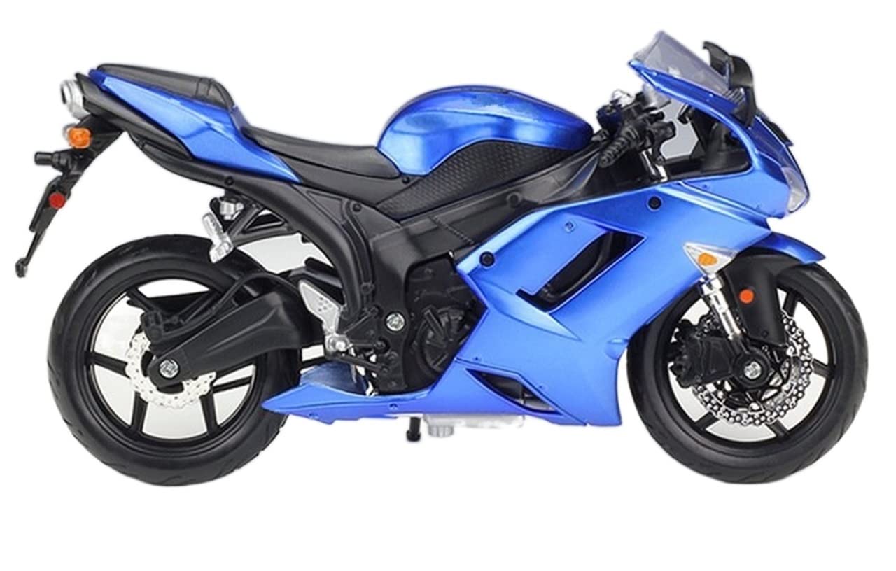 Modello Per Kawasaki Ninja ZX-6R Modello Di Moto Regalo Compleanno Giocattoli Per Collezione Auto 1/12(Blue)