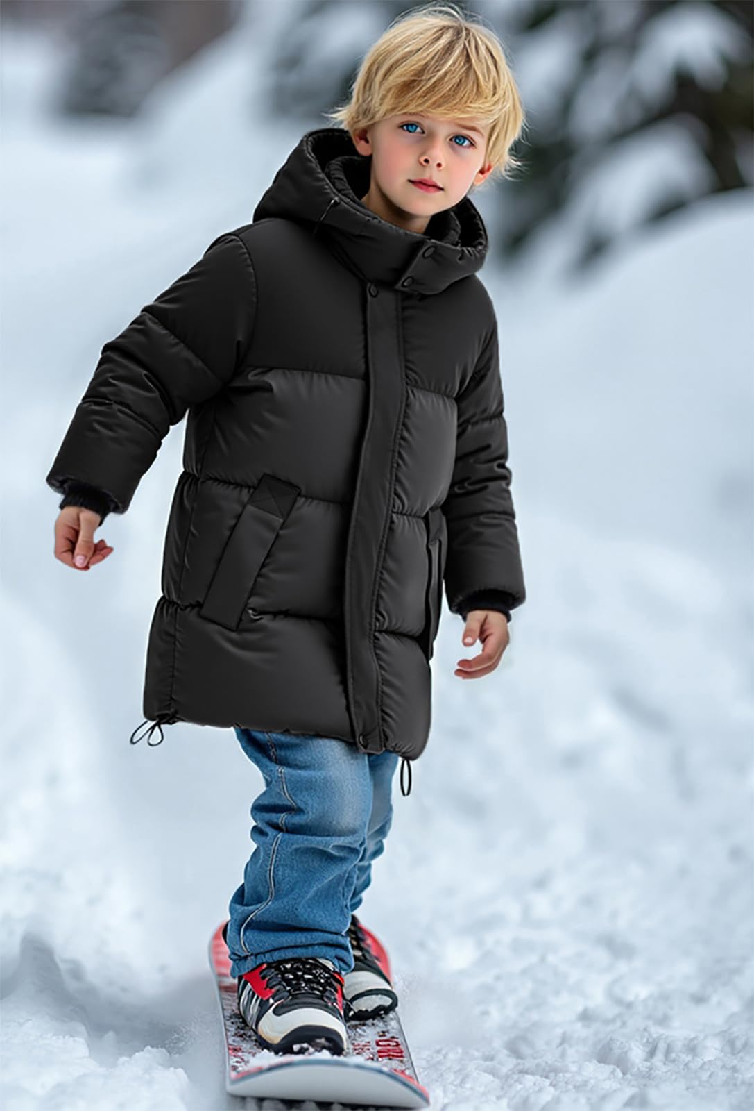 Cappotti Inverno Ragazza Piumino Bambino Ragazza Lunghezza media Cappotti caldi imbottitura in cotone tipo piumino