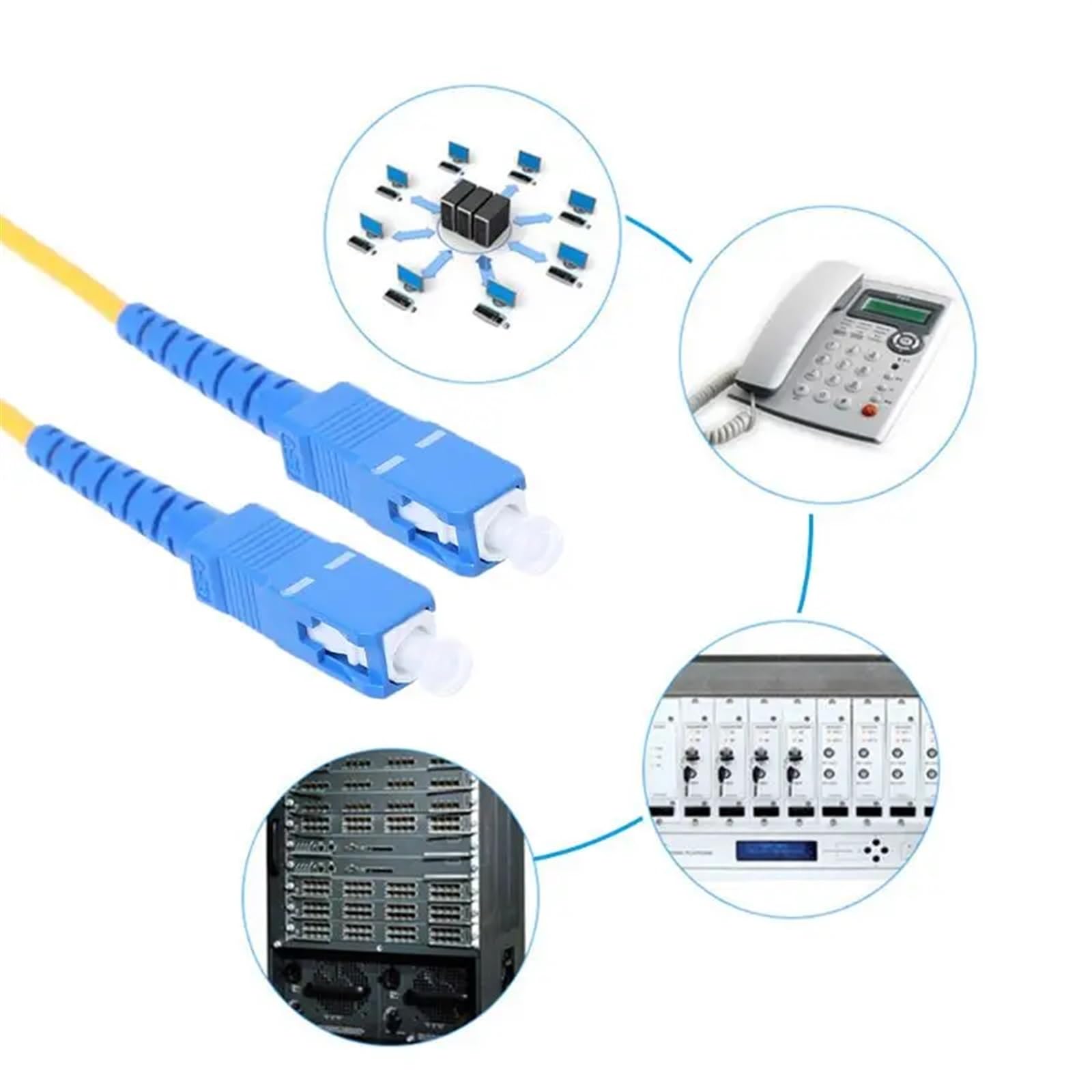 1 x kabel światłowodowy SC/UPC-SC/UPC-SM 3 mm, przedłużacz jednomodowy, krosowy (3 m)