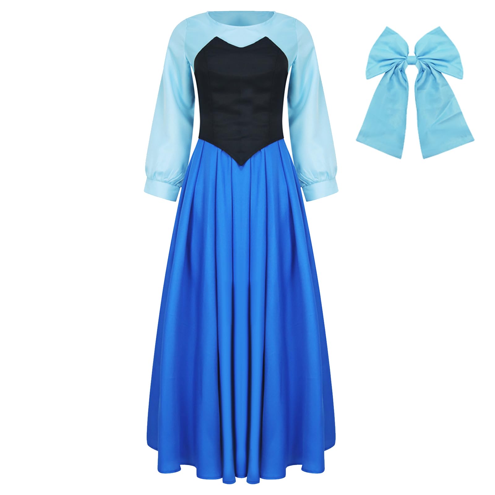 Size XL Princess Mermaid Costume for Women Dress Cosplay Adult Halloween Classic Film Dress Up Masquerade Set