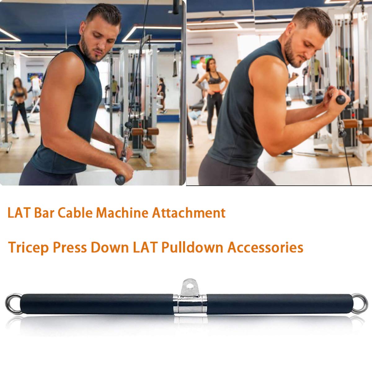 LAT Pull Down Bar, LAT Bar Cable Machine Attachment, Pulldown Bar for