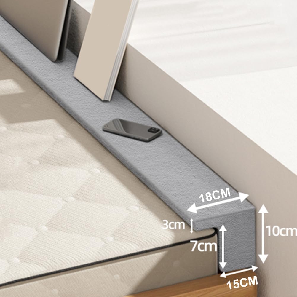 Gray1,190cmx15cm/74.8x5.9IN,Wall Pillow Bedside Gap Filler Cushion,Rectangle Removable Headboard Bolster Between Headboard and Mattress Removable Headboard Filler Pillow