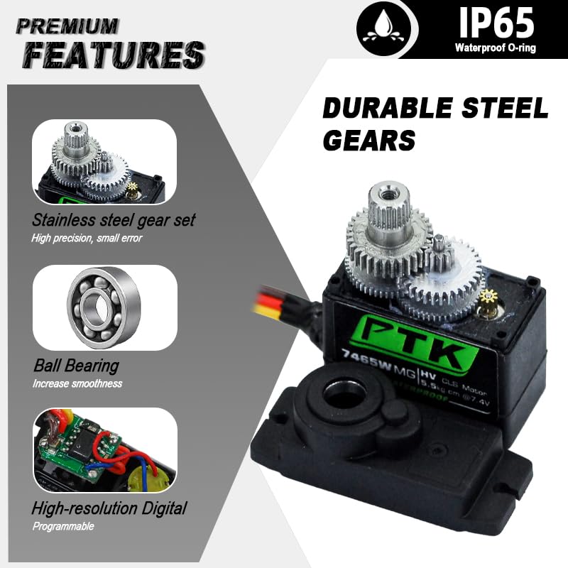 Amazon.com: PTK 7465W MG 13g Waterproof Micro Digital Servo Metal