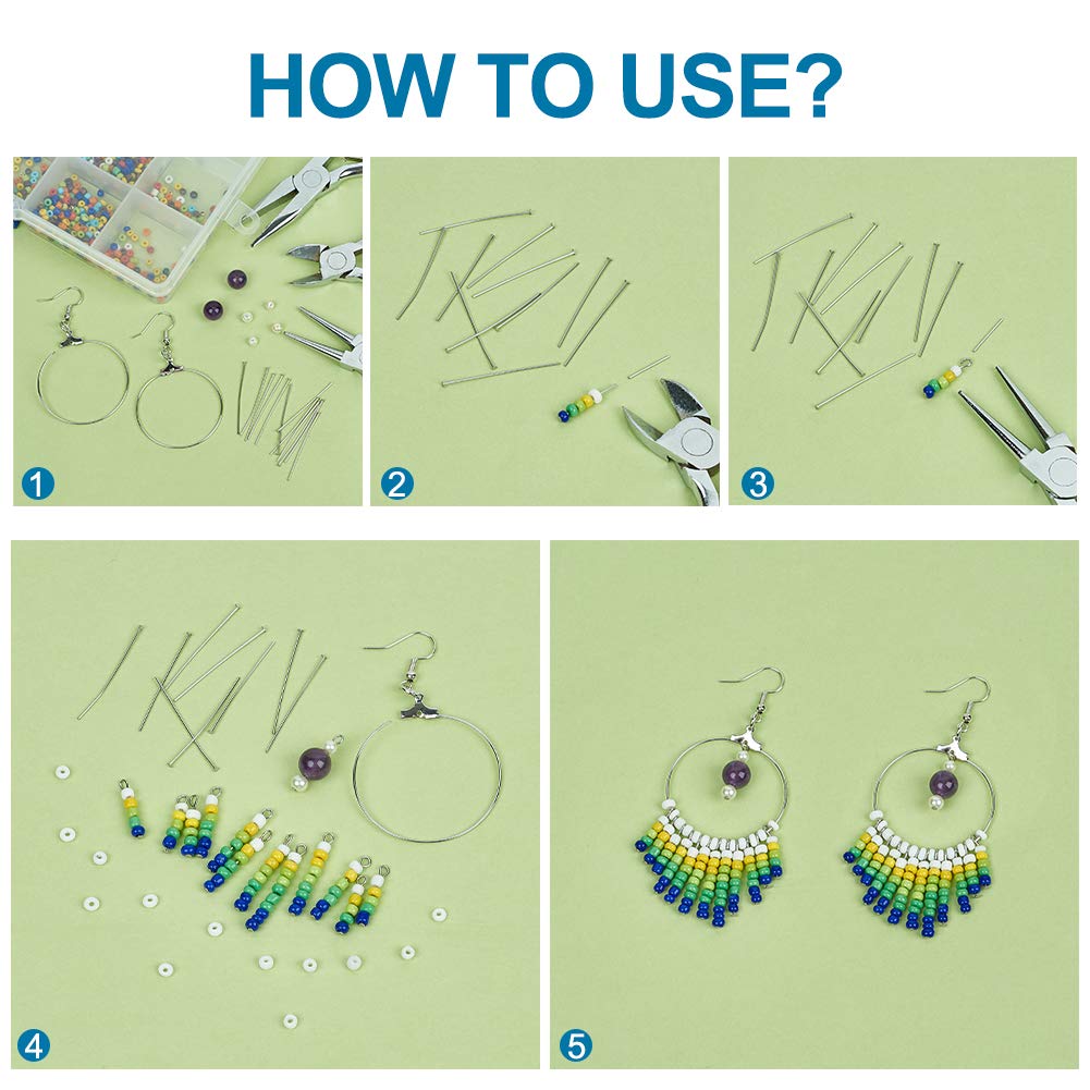 Kit 720 Épingles Bijoux Acier Inoxydable Cheriswelry – Têtes Plates, Yeux Ouverts, Boules – 4 Tailles Pour Création De Bijoux