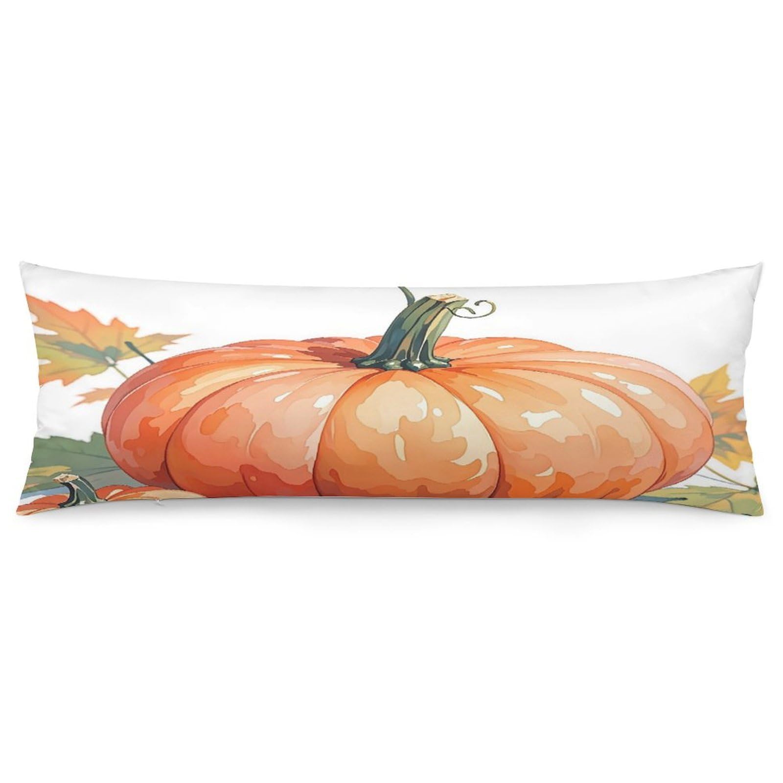 Fall Watercolor Pumpkins Pillowcase Decorative Long Body Pillow Case Soft Breathable Body Pillow Cover Modern Large Pillowcase Cute Body Pillow Pillowcases for Bedroom Couch 18.9 X 53 Inch