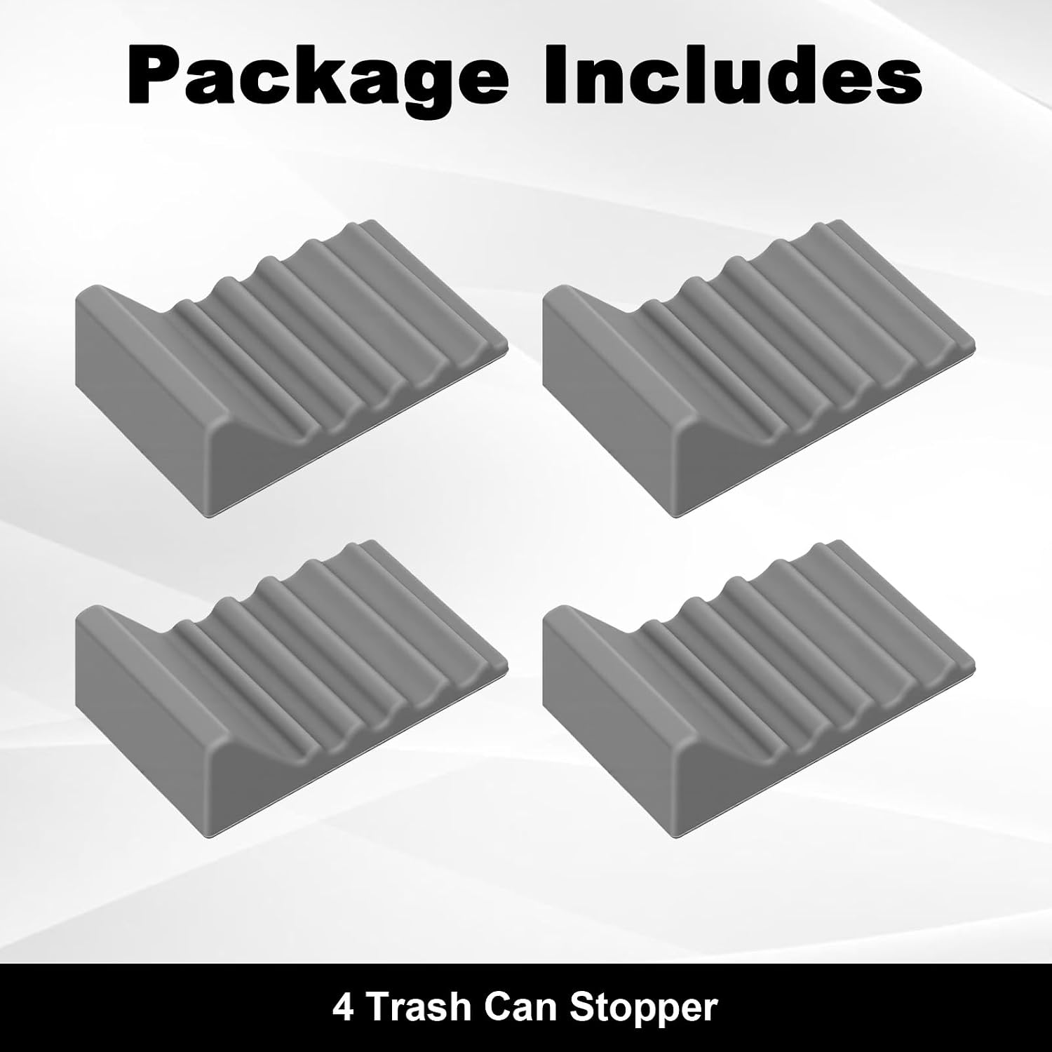 Mabor 4 Pcs Wall Protector Behind Trash Can, Silicone Bumper for Garbage Bin, Non-Slip Floor Pad for Round Square Waste Basket, No Drill Kitchen Office