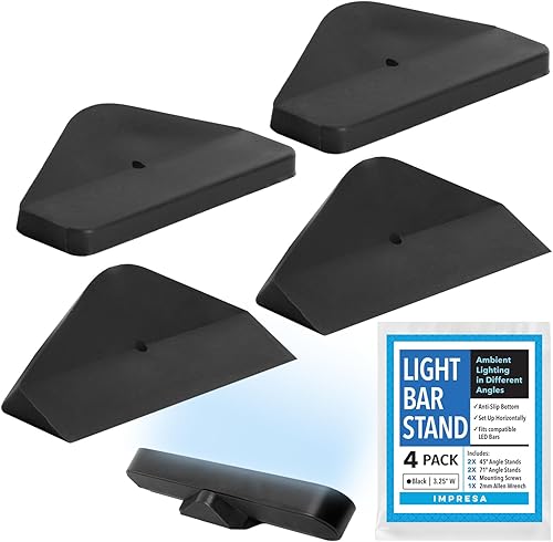 IMPRESA Paquete de 4 pies antideslizantes en ángulo de iluminación ambiental para barra de luz Philips Hue Soporte de iluminación ambiental para