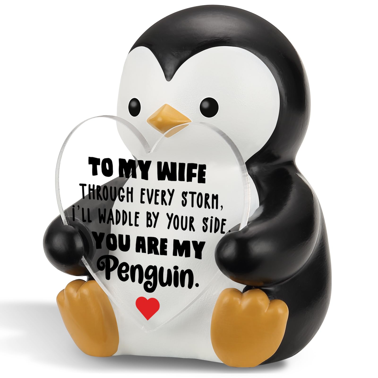 Figurine de pingouin cadeau d'anniversaire de mariage romantique pour femme