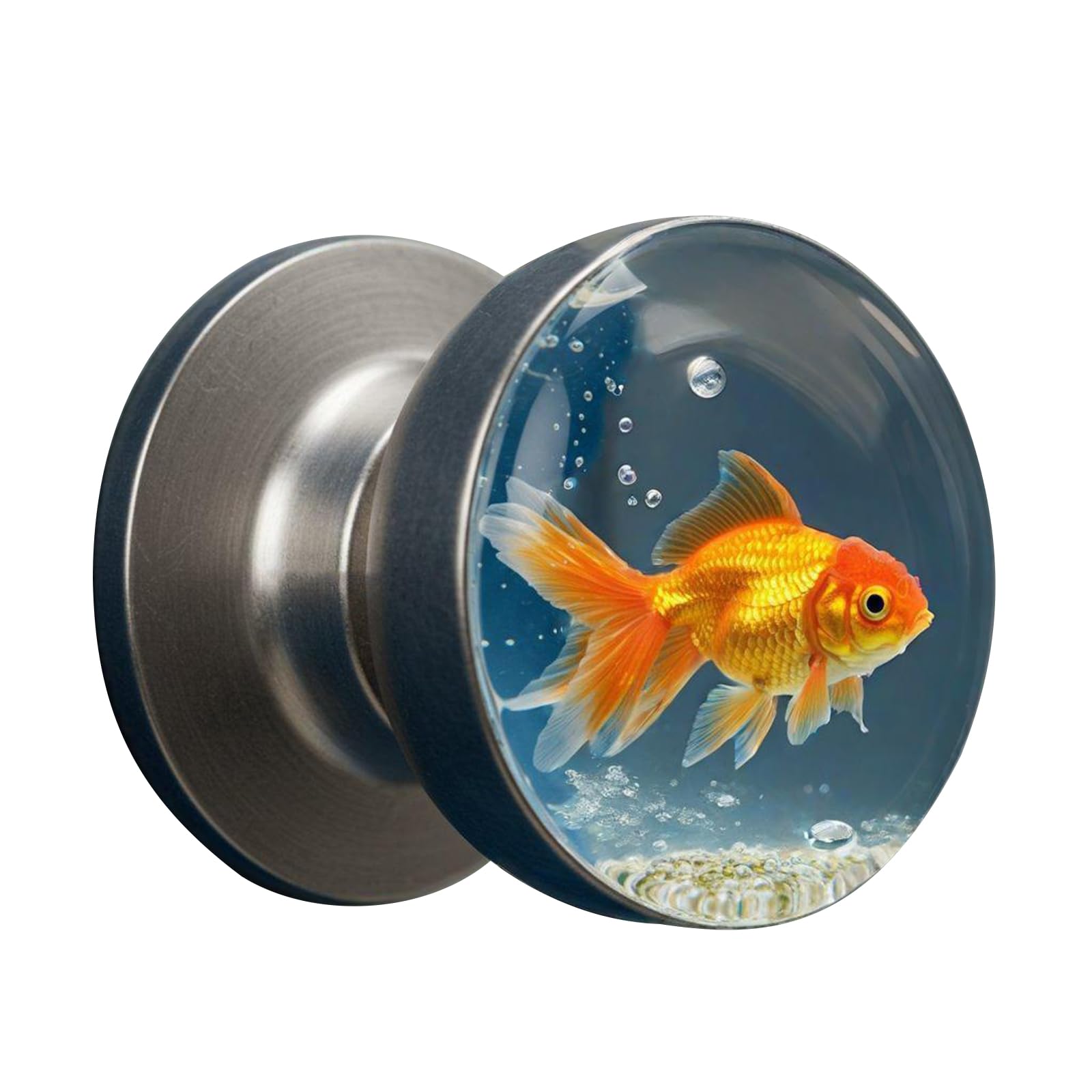 Kalttoy Golden Fish Nature Themed Flower Door Knob Retro Styles Round Bedroom Decoration Handcraft Artistics Door Handle Home Renovations Artistics Bedroom Decoration