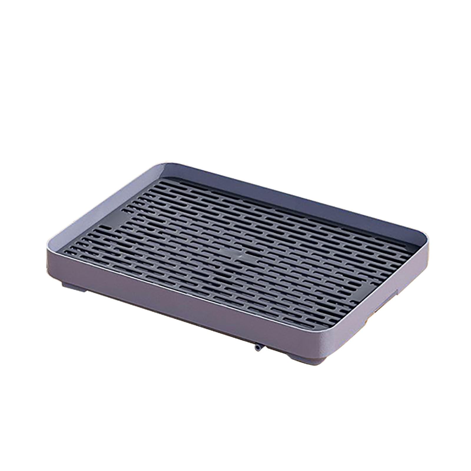 ble Abtropfschale Grau Kunststoff Abtropfschale mit Gitter-Design für Zuhause Büro Reise Tee-Set 31 x 22 x 4 cm Vielseitig Funktional Leicht zu Reinigen