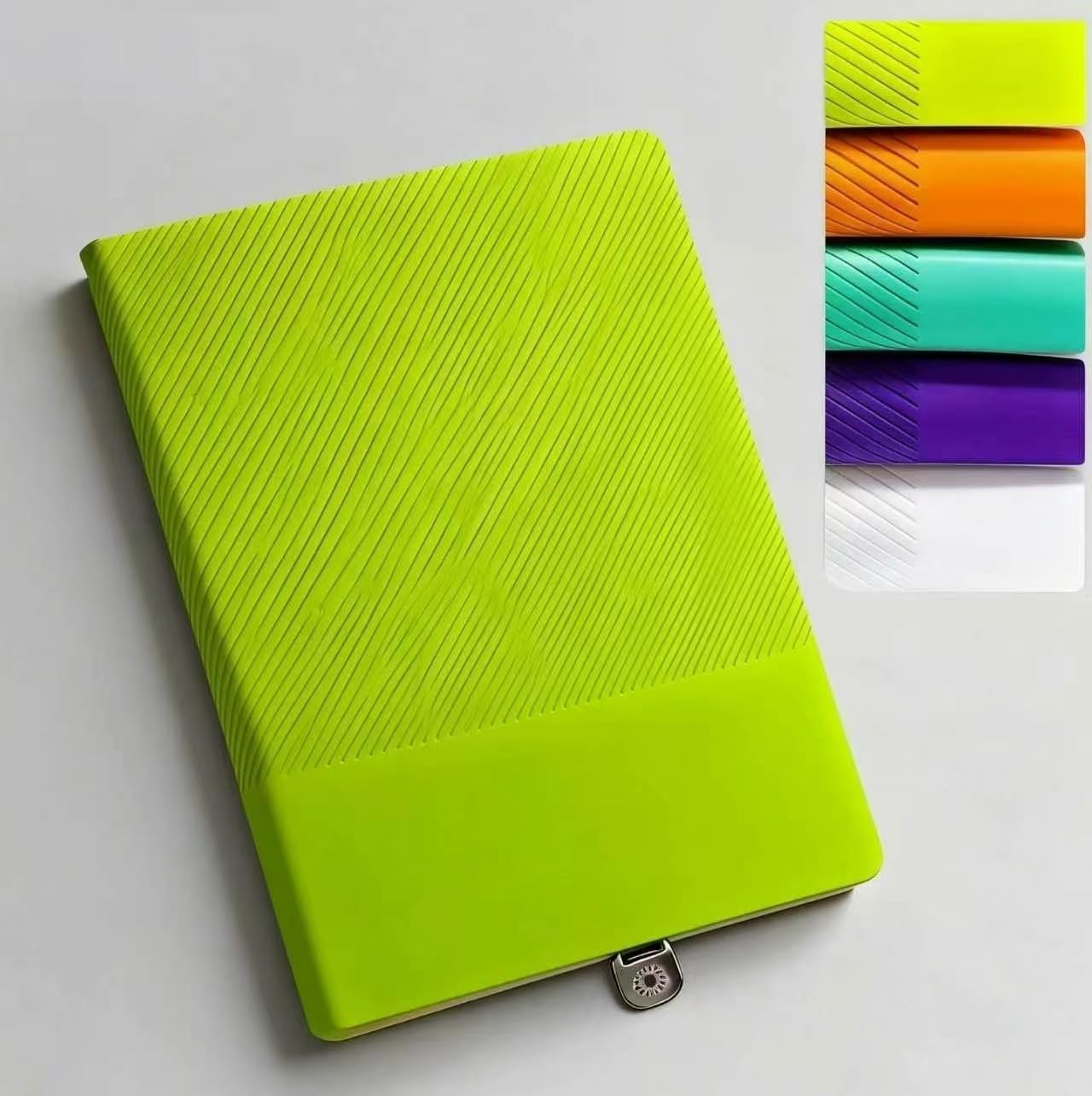 A5-sized,half-lined,half-blank notebook,matcha green,softcover leather.
