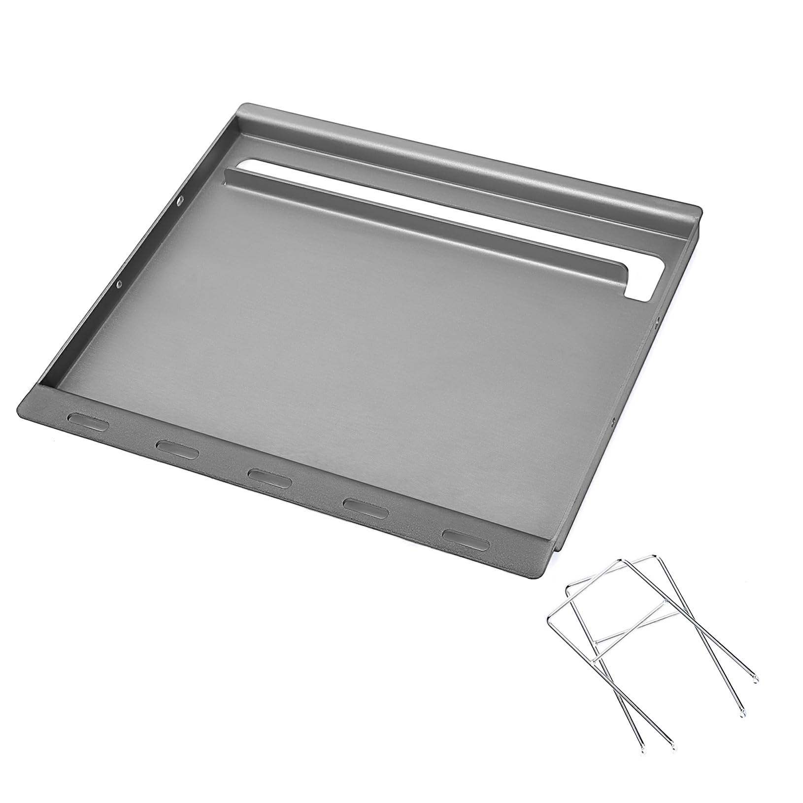 Utheer Full-Size Grill Griddle Inserts for Weber Spirit I & II 200 Series Gas Grill, Non-Stick Cast Iron Griddle for Weber Spirit I & II E-210 S-210 E-220 S-220 Series Models, with Removable Handles