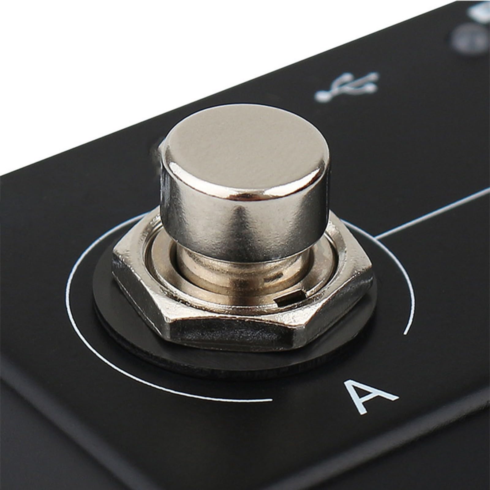 Controlador de pedal recargable con 4 botones para músicos, pedal USB portátil compatible con Chocolate Plus y soporte de control de aplicación, color negro