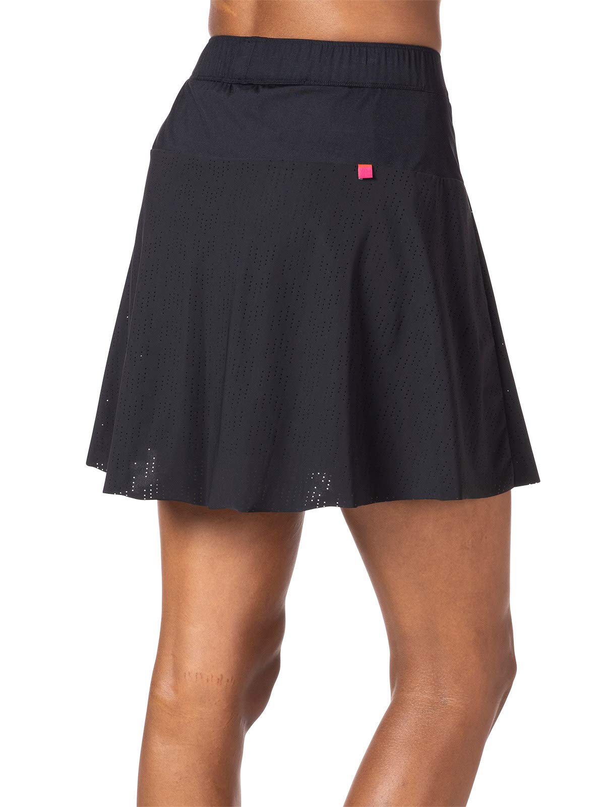 Terry Indie – Jupe-short de cyclisme rembourrée pour femme, design perforé, ourlet brut attaché, couture d'entrejambe de 14 cm