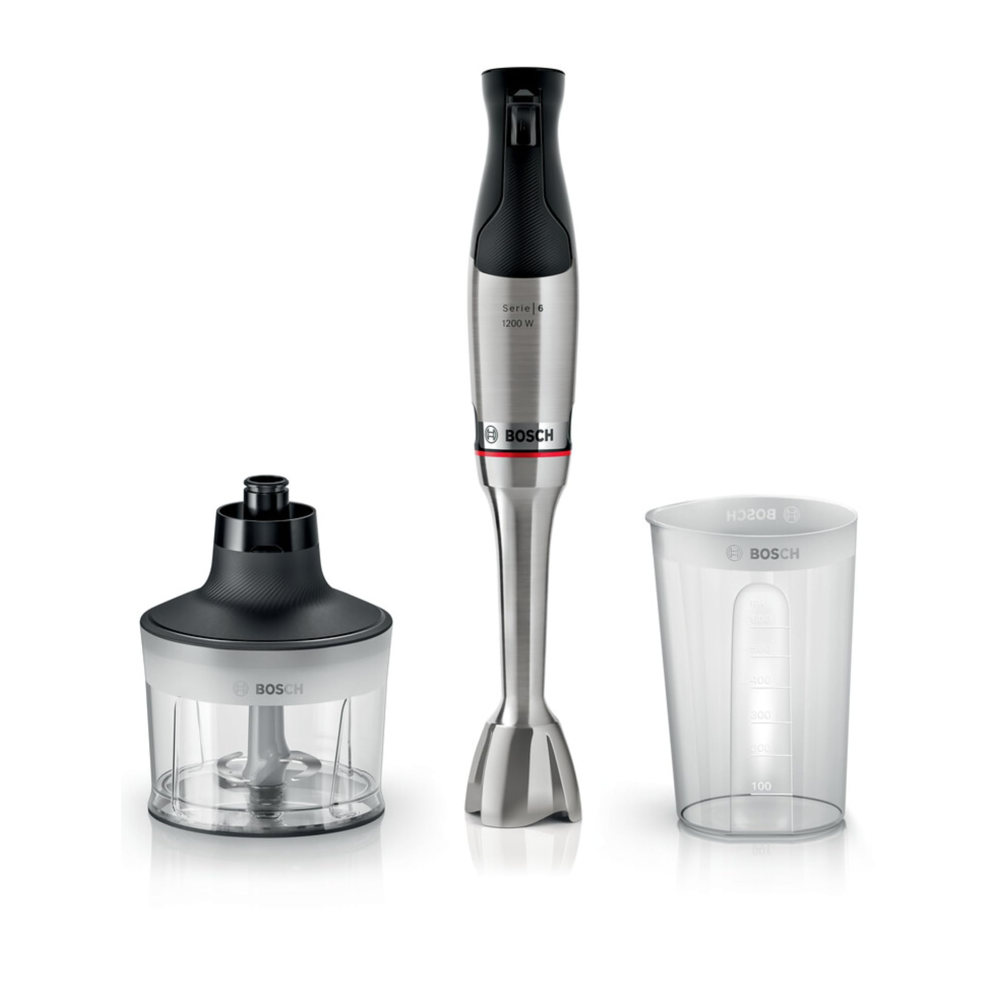 Bosch - ErgoMaster Blender, Series 6, 1200 W, QuattroBlade System Pro, Accessories included, Stainless steel, MSM6M830