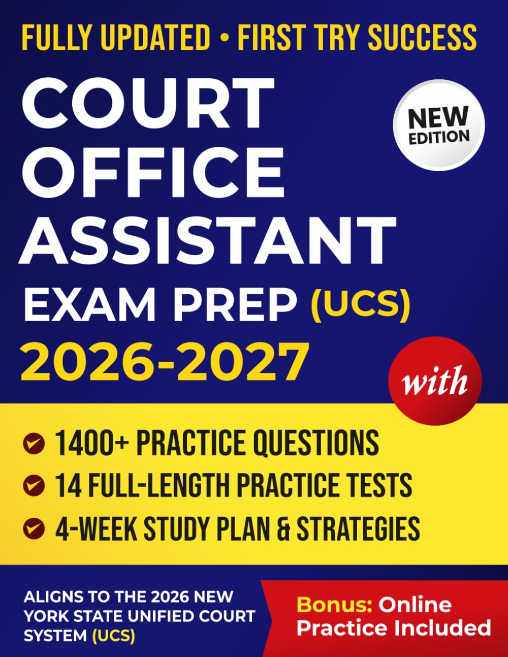 Court Office Assistant Exam Prep 2026-2027: Complete Study Guide With 1400+ Questions, 14 Full-Length Tests, Proven Strategies and a 4-Week Study Plan to Help You Pass With Confidence