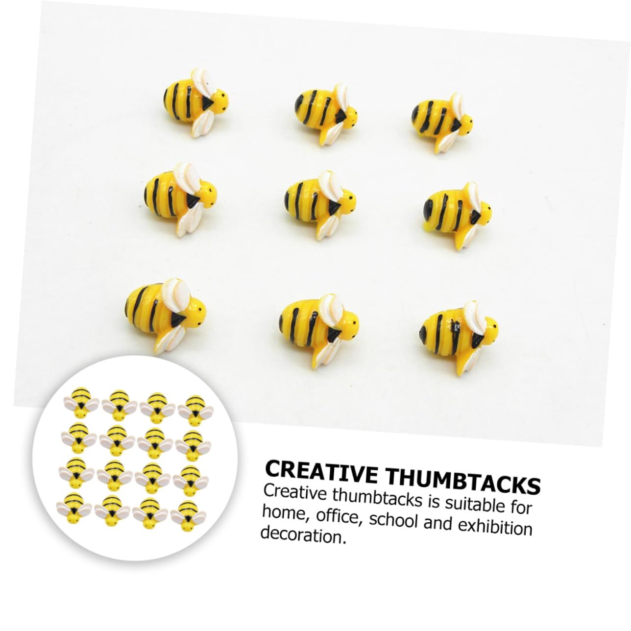 NOLITOY Chinchetas Creativas de Resina en Color Amarillo, 60 Unidades, Fáciles de Quitar y Sujetan Fotos y Tableros en Escuela o Manualidades DIY