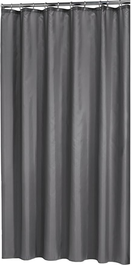Sealskin Madeira Textil Duschvorhang, für Nischen und kleine Duschen, wasserabweisend, waschbar, Badezimmervorhang aus 100% Polyester, Farbe: Grau uni, B x H: 120 x 200 cm Sealskin Madeira Textil Duschvorhang, für Nischen und kleine Duschen, wasserabweisend, waschbar, Badezimmervorhang aus 100% Polyester, Farbe: Grau uni, B x H: 120 x 200 cm