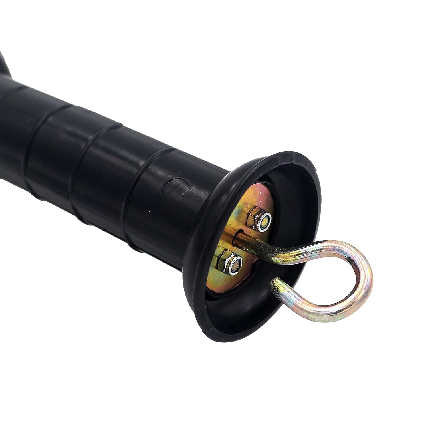 6 Pcs Plastic Electric Fence Gate Handle Insulators with Spring, Outdoor Black Stainless Steel Plastic Fence Gate Handle, Gate Connector, Electric Fence Wire Handle