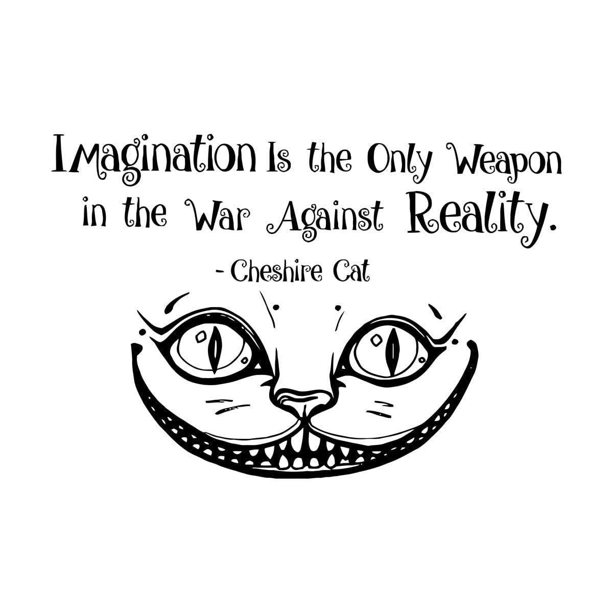 Fine Carving Decals Alice in Wonderland Quotes: Imagination is The Only 32x48cm Multiple Size Options Small Black