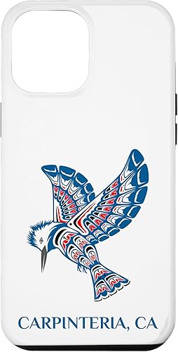 Funda para iPhone 14 Pro Max Carpinteria nativo americano martín pescador pájaro California