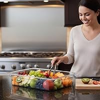 Vista 3 de Soro Essentials - Sartén de policarbonato de tamaño completo de 4 pulgadas de profundidad, color transparente, recipiente de almacenamiento