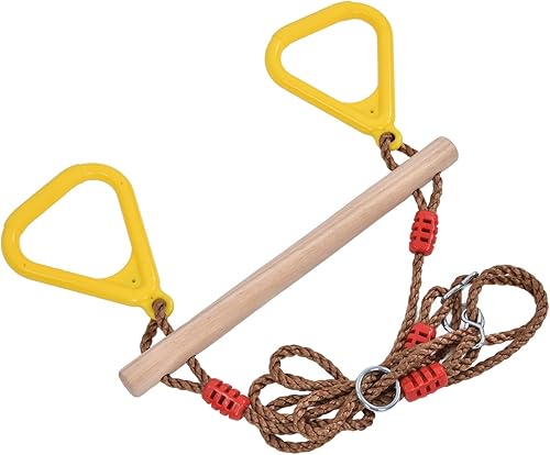 Miniatura 9 de Barra de trapecio para niños, barra de trapecio con anillos para interior, juego de gimnasio y parque infantil al aire libre para diversión en