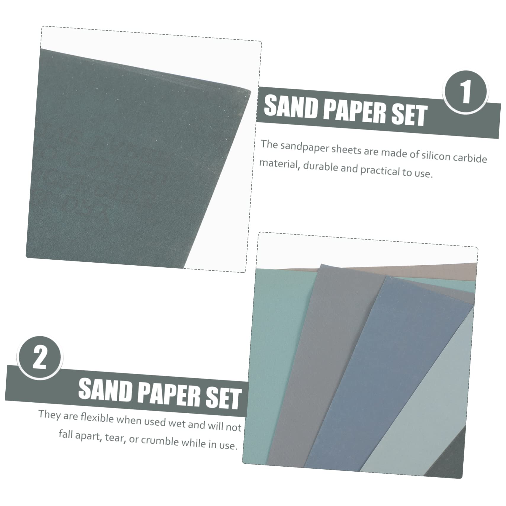 30feuilles Papier Abrasif Sec Lot Grains Pour Polissage Fin Pour Finitions Et Précises