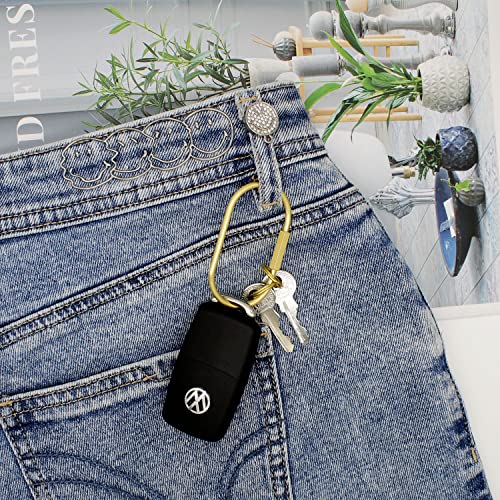 Ppfish Durable Brass Screw Lock Clip Key Chain Ring, Simple Style Car Keychain For Men Women #TOP5