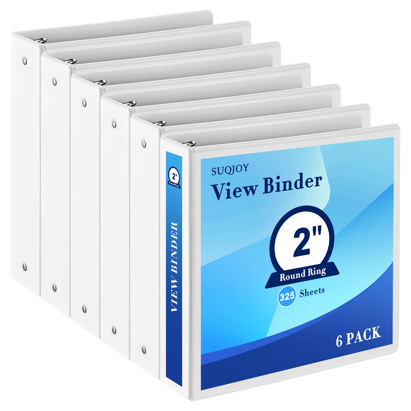 SUQJOY White 6-Pack Binder