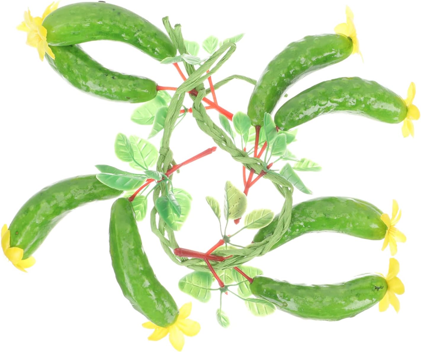 Ciieeo 4sets 2pcs Fake Cucumber Hanging Strings Realistic Vegetable Decor for Farmhouse Style Home Photography Props and Outdoor Decoration Lightweight Easy to Use 2pcs*4