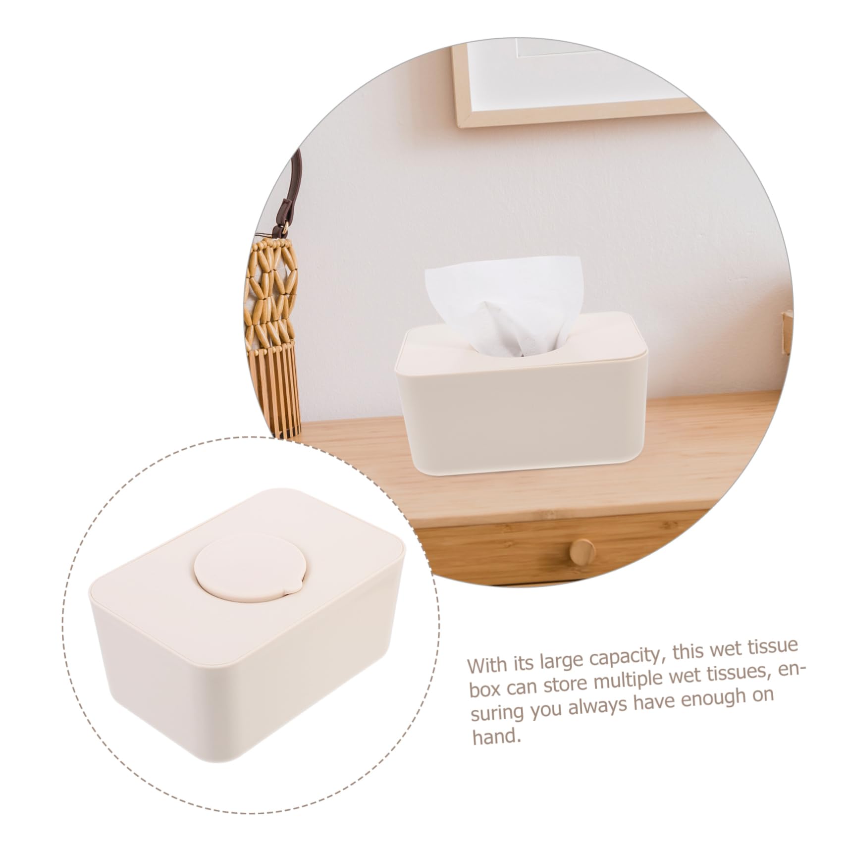 Boîte à Lingettes Humides Étui De Rangement Pour Lingettes Support De Boîte à Mouchoirs Pour Voiture Salle De Bain Ou Bureau