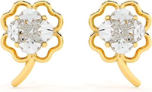 IMPRESSIONS JEWELLERY 925 Sterling Silver Stud Earrings for Women | Gold Plated Minimalist Silver Earrings | Hypoallergeni...