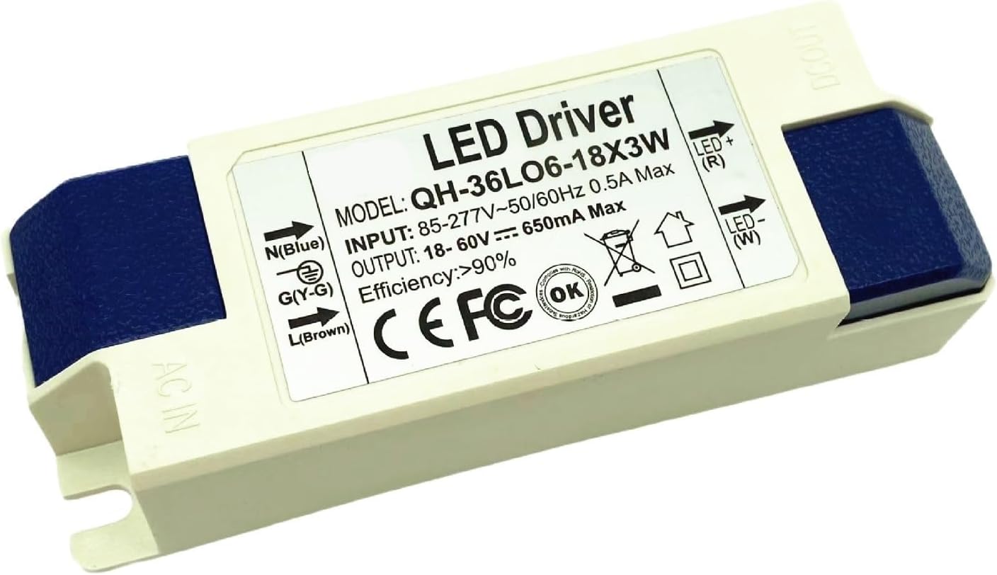 Flicker-Free Isolation 24w-36w Downlight Track Light Panel Light External Constant Current LED Driver Power Supply(4-12stringX3W 12-36V 800ma)