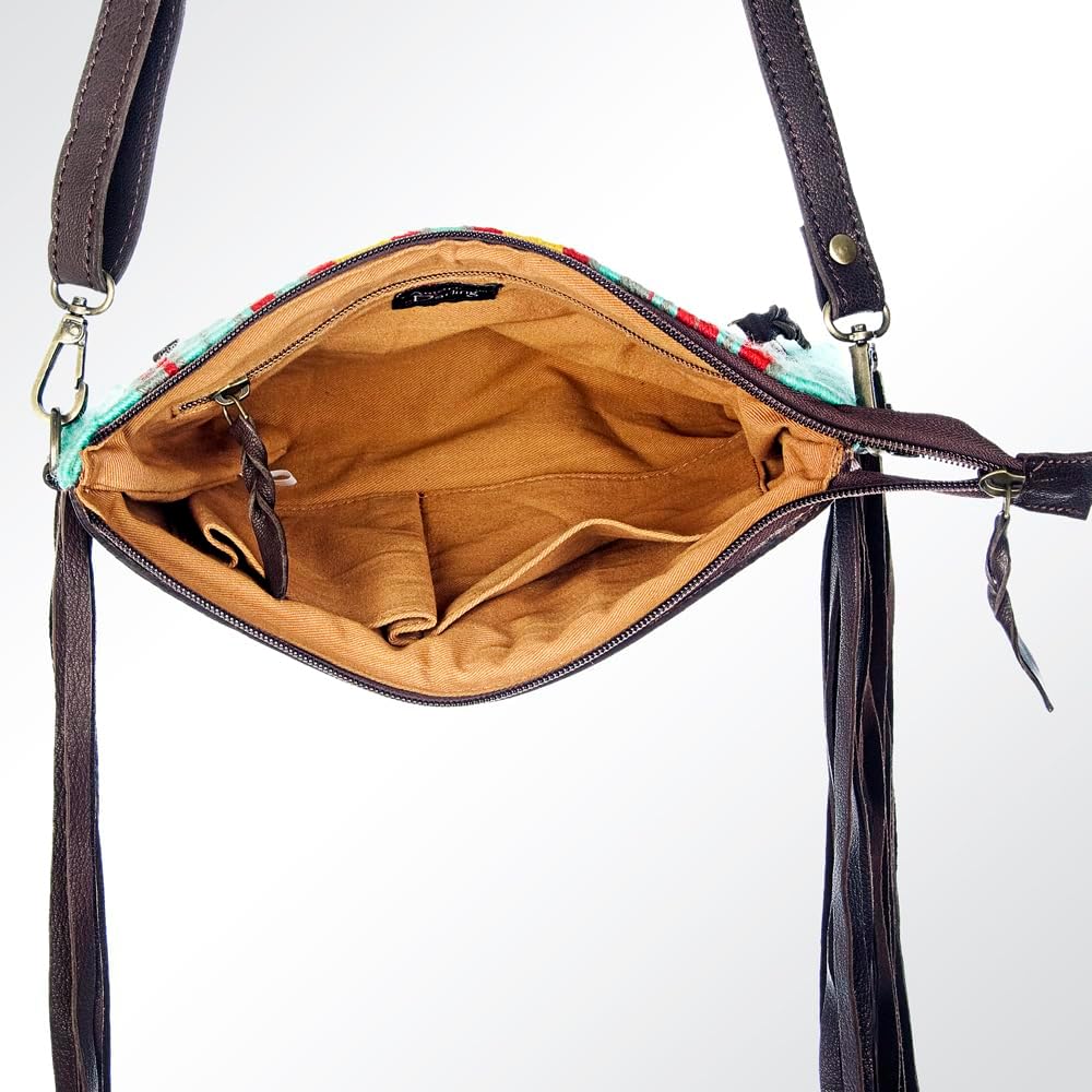 Ameran Darling Women's Crossbody Bag Western hand tooled saddle blanket Leather Handbag and Ladies Purse