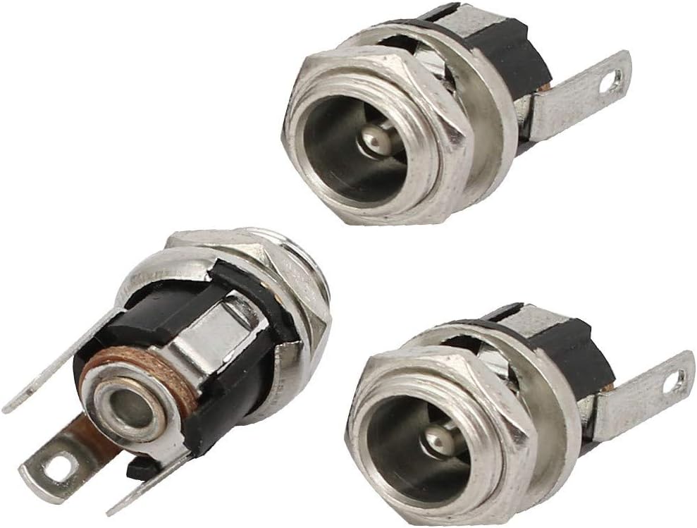 New Lon0167 3Pcs 5.5mm Featured x 2.1mm 3 reliable efficacy Terminals DC Power Socket Mount Connector W Nuts DC-053A(id:d84 3a 40 745)