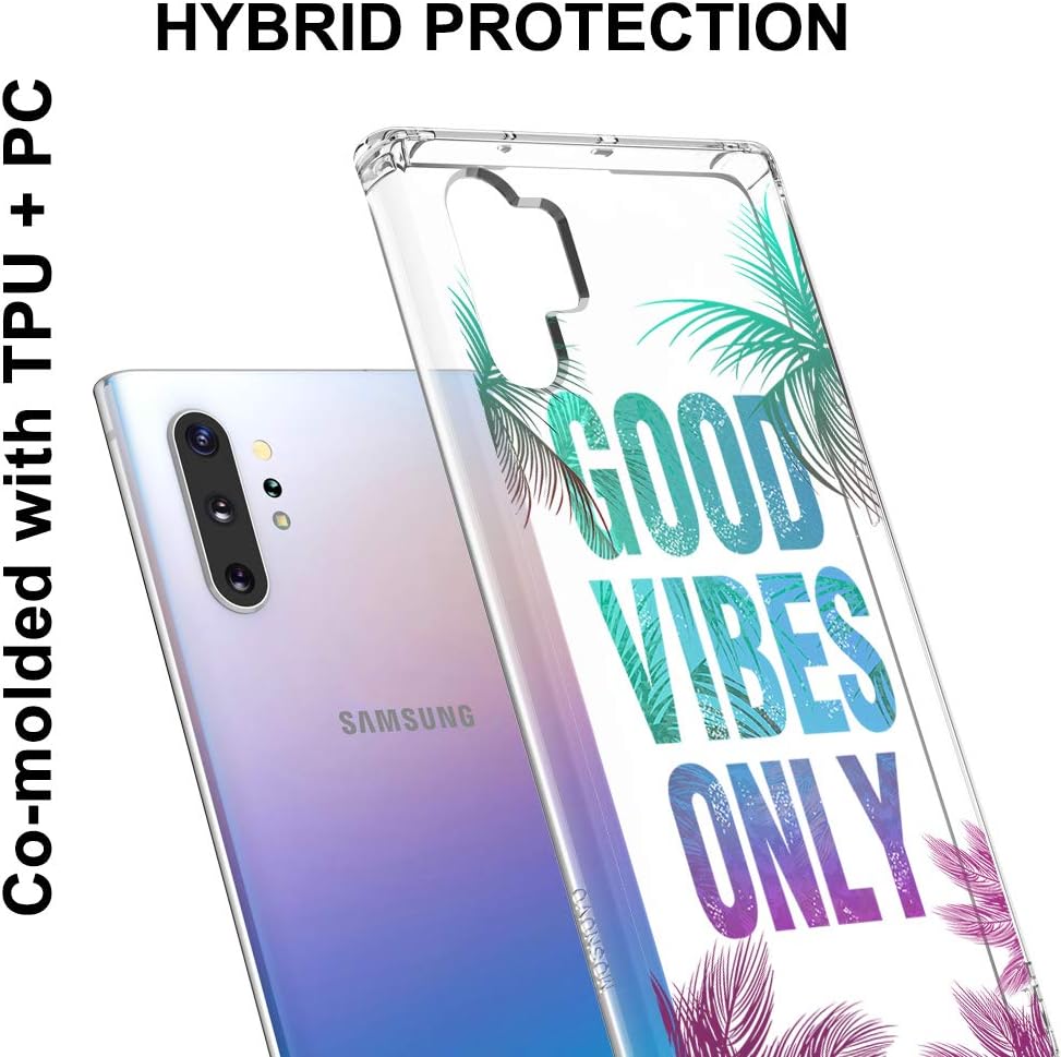 MOSNOVO Tropical Leaves Designed for Samsung Galaxy Note 10 Plus Case/Galaxy Note 10 Plus 5G Case (2019) - Good Vibes Only