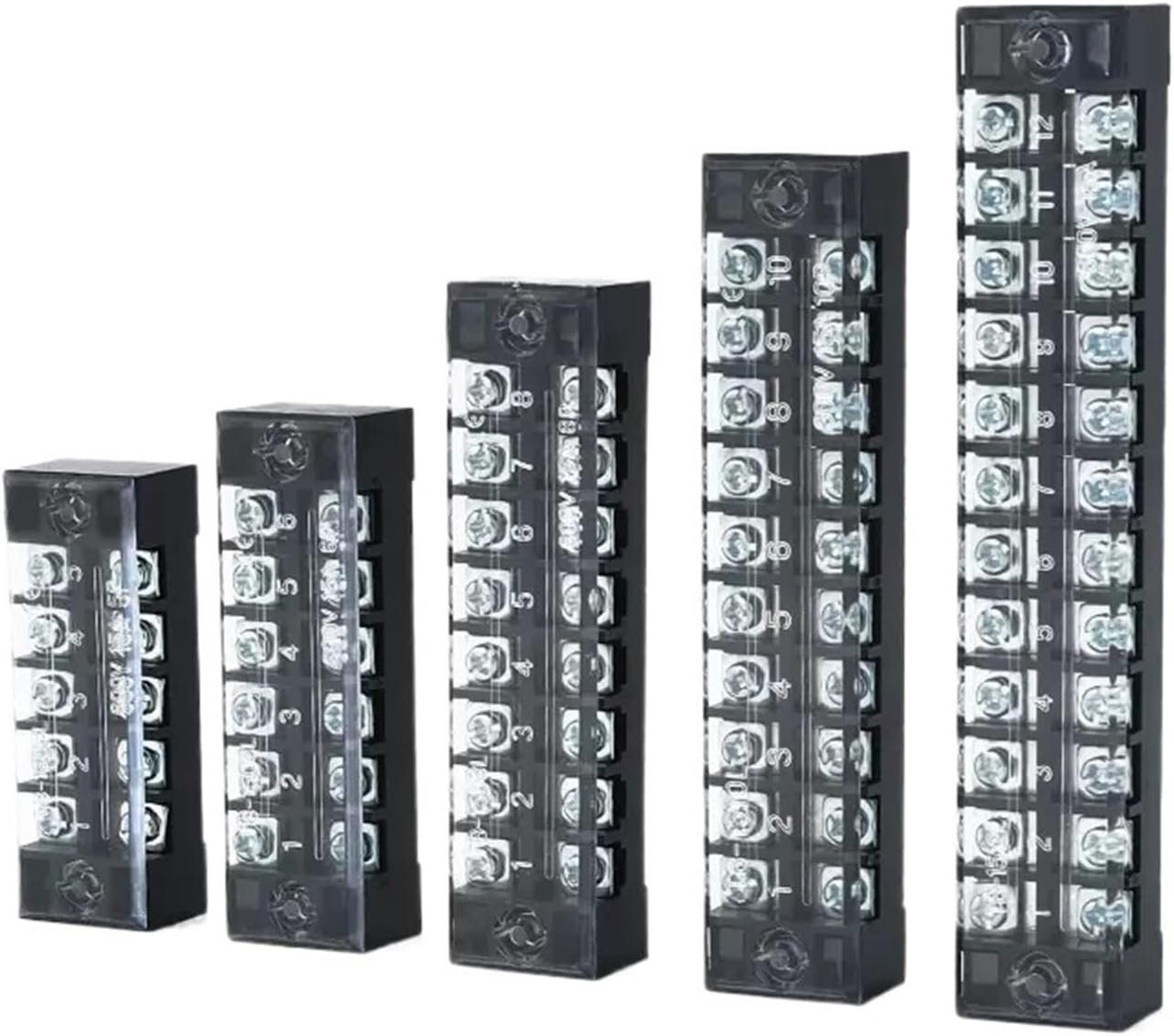 15A/25A/45A 600V Dual Row Barrier Screw Terminal Block Wire Connector TB Series 3/4/5/6/8/10/12 PIN Optional TB-1503 TB-2503 1pcs(TB-2504)