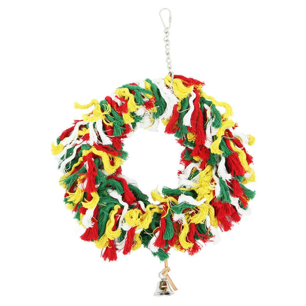 PARROT ESSENTIALS Natural Wood Swing with Double Twirlers - Colourful Wooden Swing for Parrots, Cockatoo, Conure and More - Hanging Toy Pet Swing - Parrot Toy Nest Swing Encourages Foot Exercise — view 10