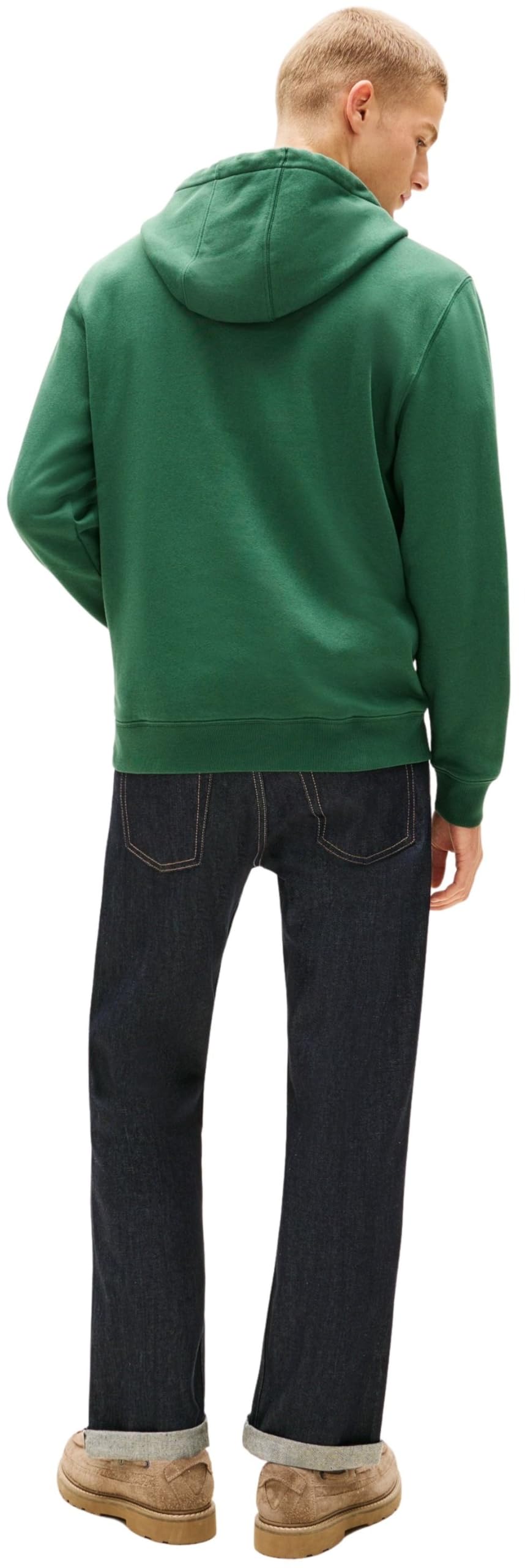 Tommy Jeans Uomo Felpa Regular Fit Flag Fleece con Cappuccio
