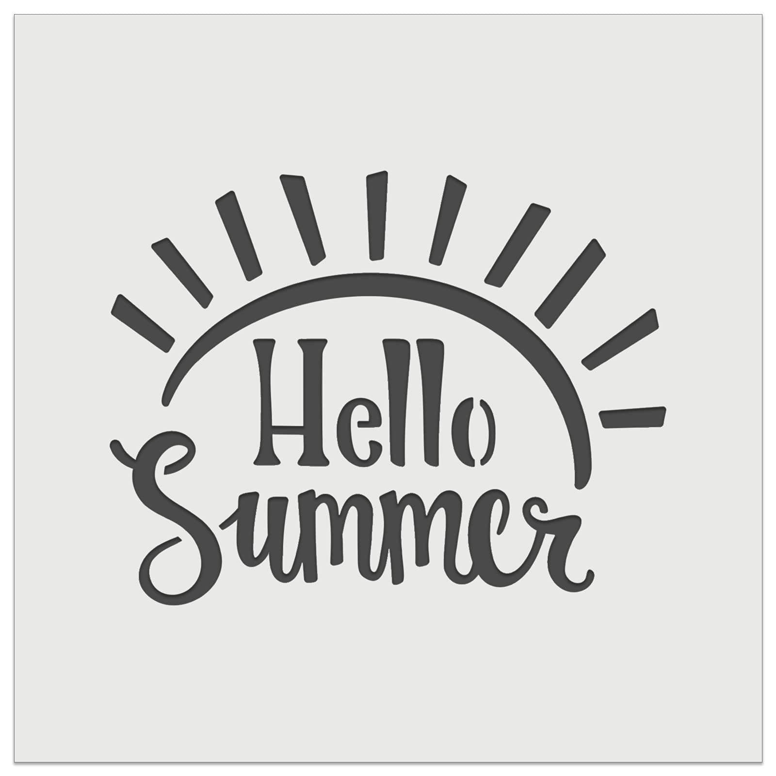 Hello Summer Sunshine Wall Cookie DIY Craft Reusable Stencil - 5.5 Inch