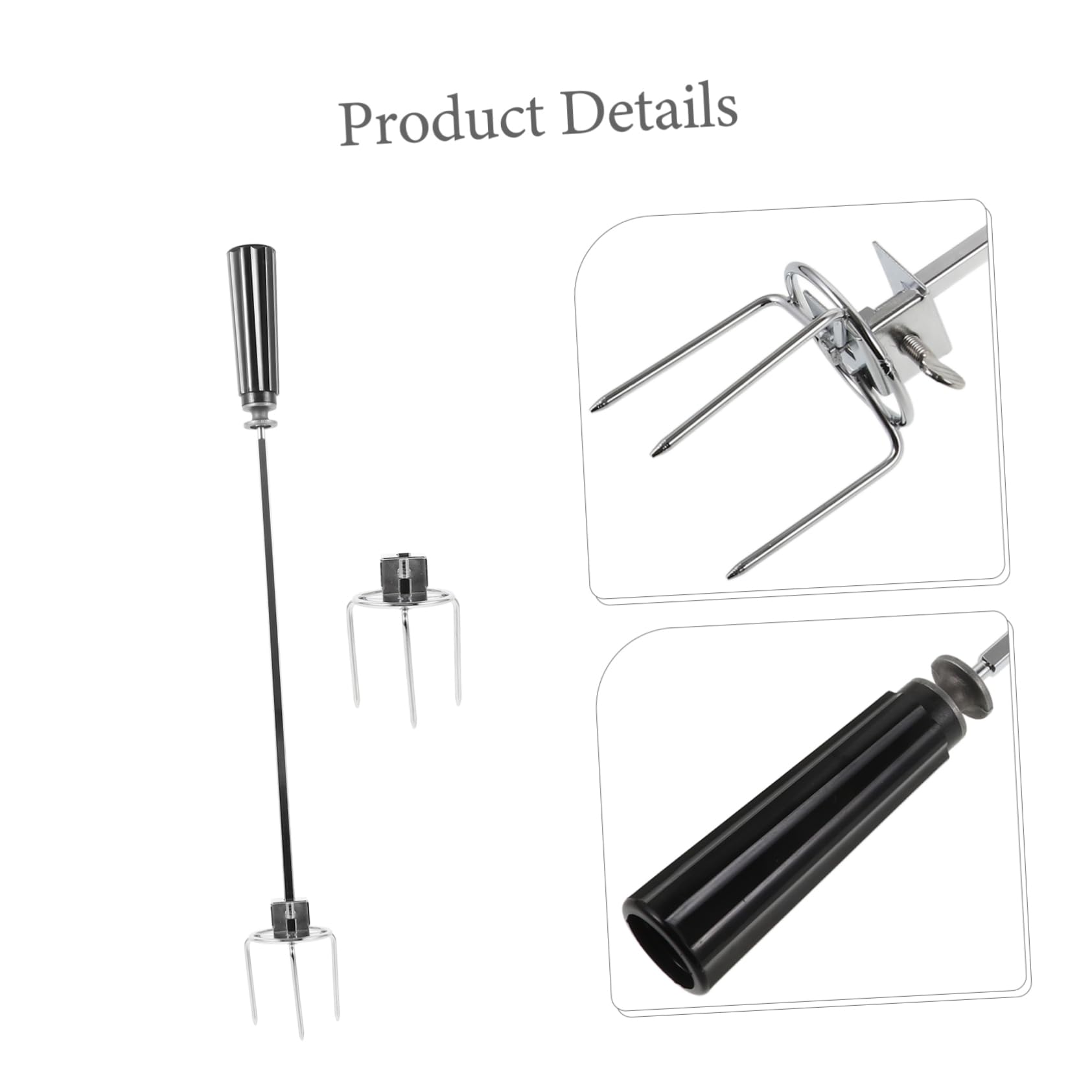ibasenice 2 Set forchetta da barbecue spiedini alla griglia forchetta per grigliare la carne forchette per grigliate domestiche Fornitura di grigliate di pollo Acciaio inossidabile Silver